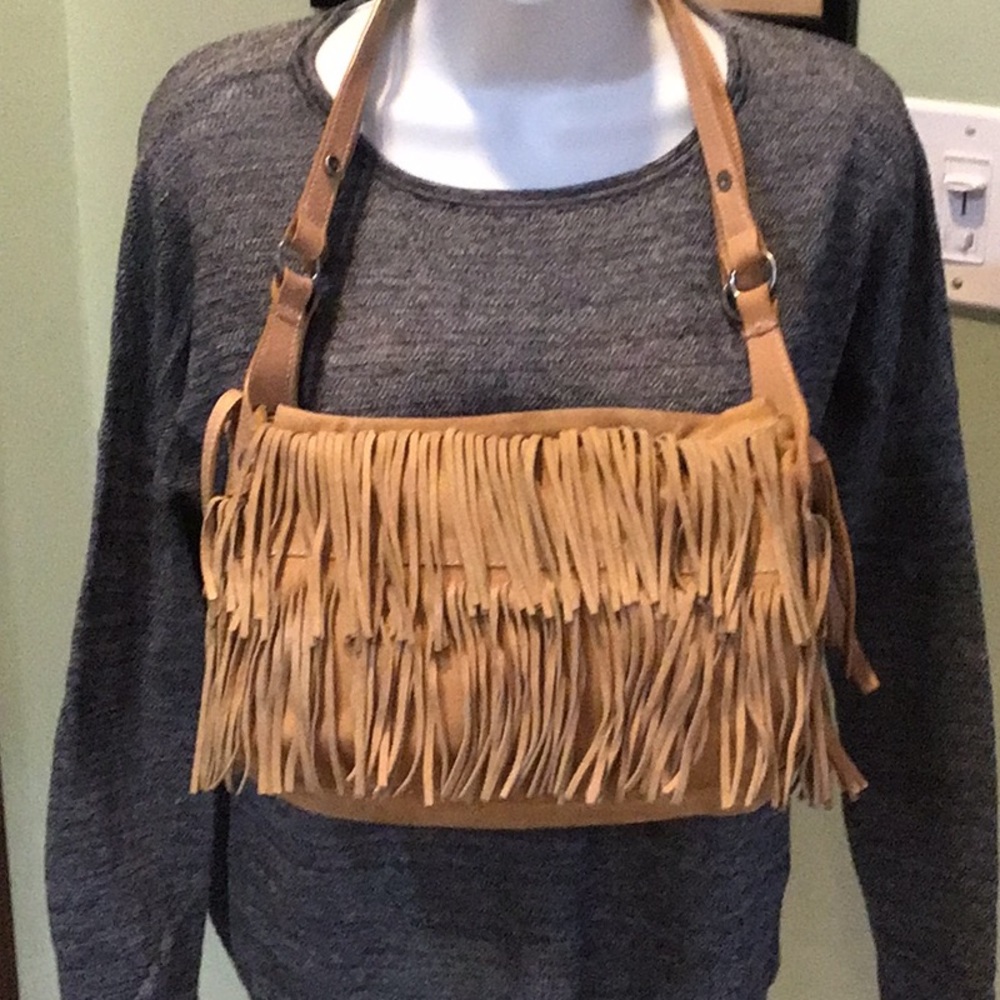 Vintage HOGAN SUEDE FRINGE-TRIMMED BAG